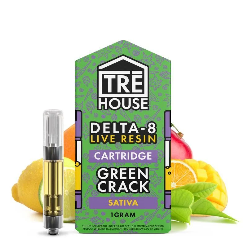 trehouse-photo-render-cartridge-green-crack-individual-v2-nov-14-2022_9d1aa7a5-61f0-4bc1-83e6-75139025afc8 Live Resin Delta 8 Cartridge – Green Crack – Sativa 1g - Image 1