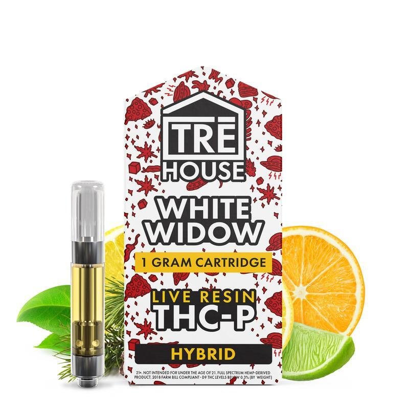 trehouse-photo-render-cartridge-white-widow-individual-v2-feb-20-2023_c795e1fe-f2b3-454a-8f1b-9848cd45bfbe Live Resin THC-P Cartridge - White Widow - Hybrid 1g - Image 1